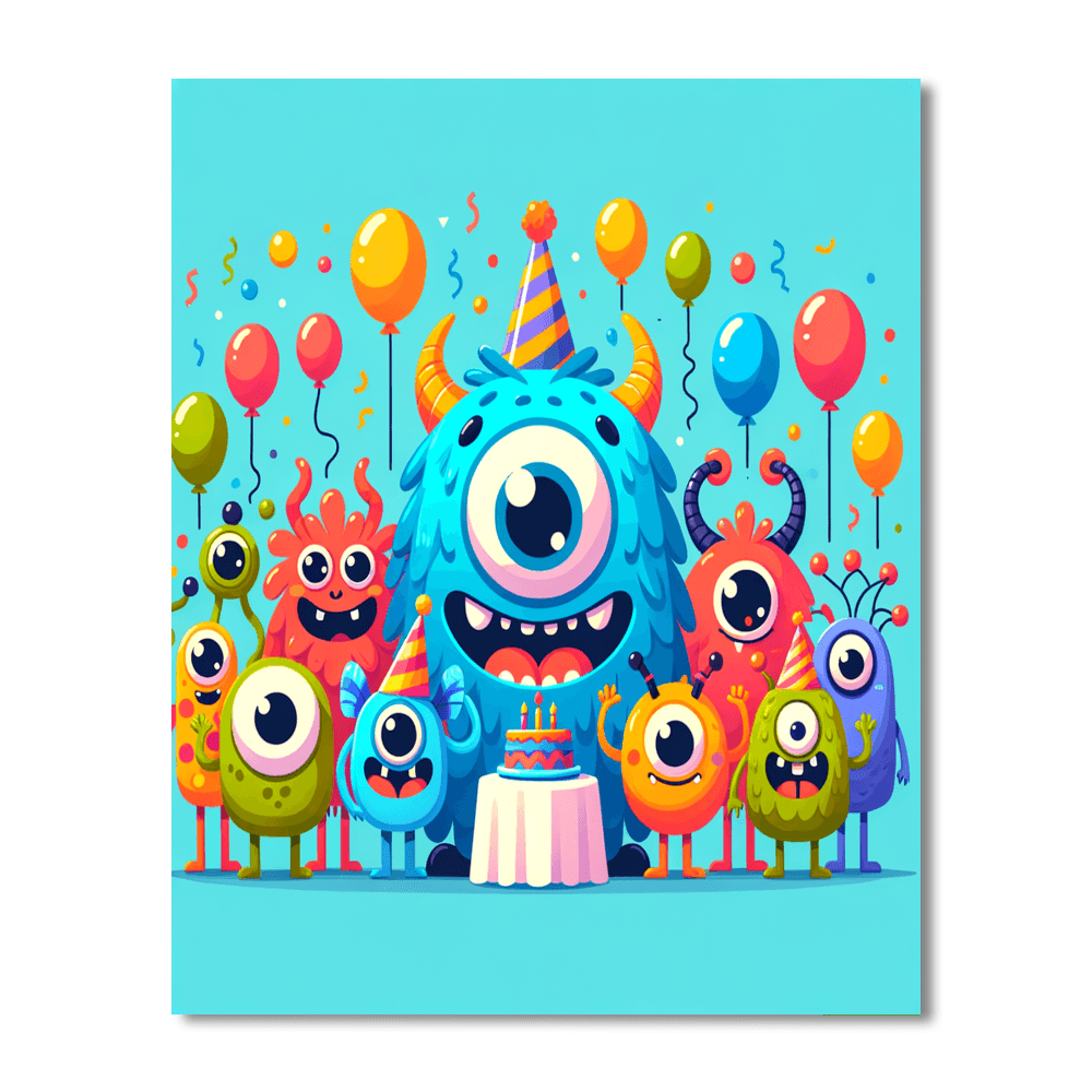 Happy Monster Friends Painting By Numbers Kit