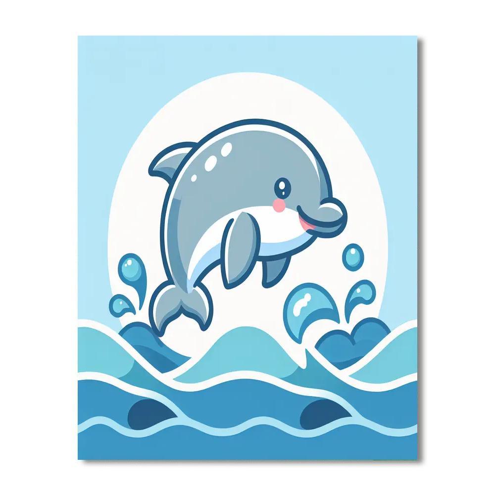 Caring Dolphin Splash Paint By Color