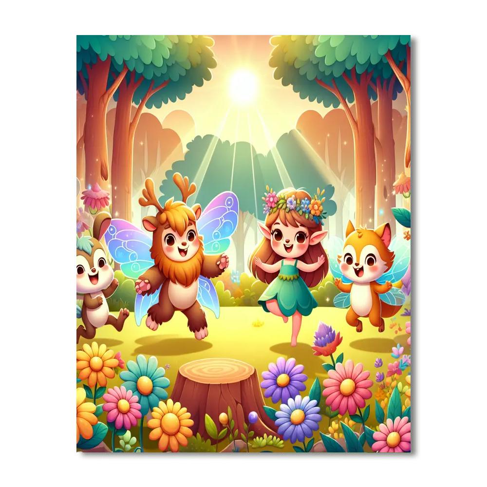 Adventure In A Whimsical Forest Number Painting