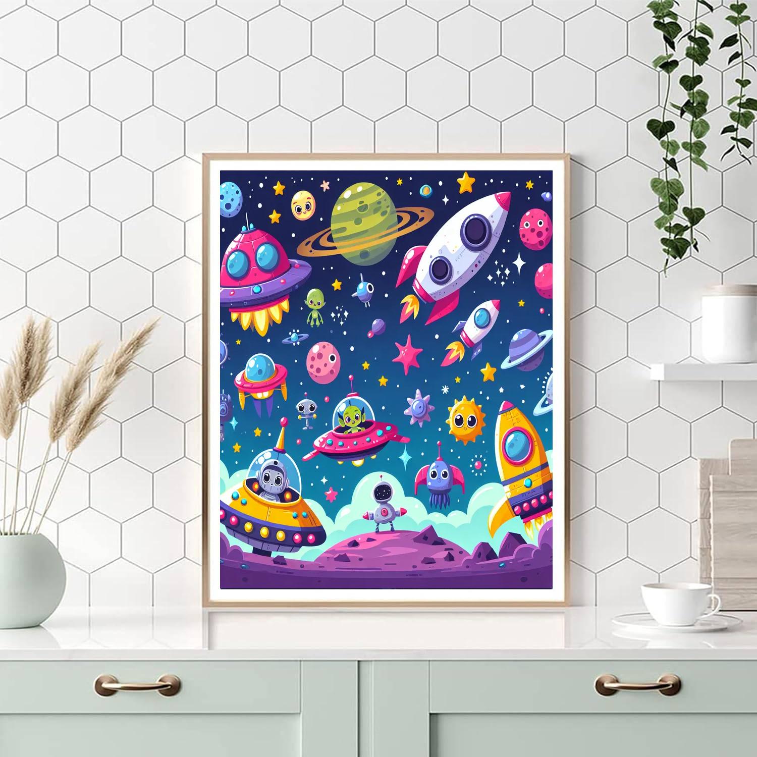 Exciting Space Mission Painting By Numbers Kit