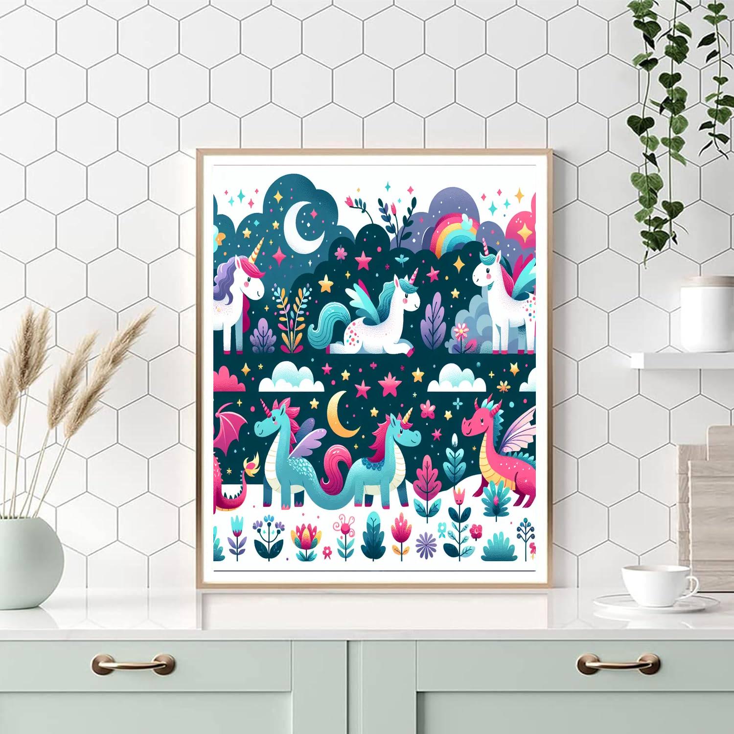 Magical Creatures From Fairy Tales Paint By Color