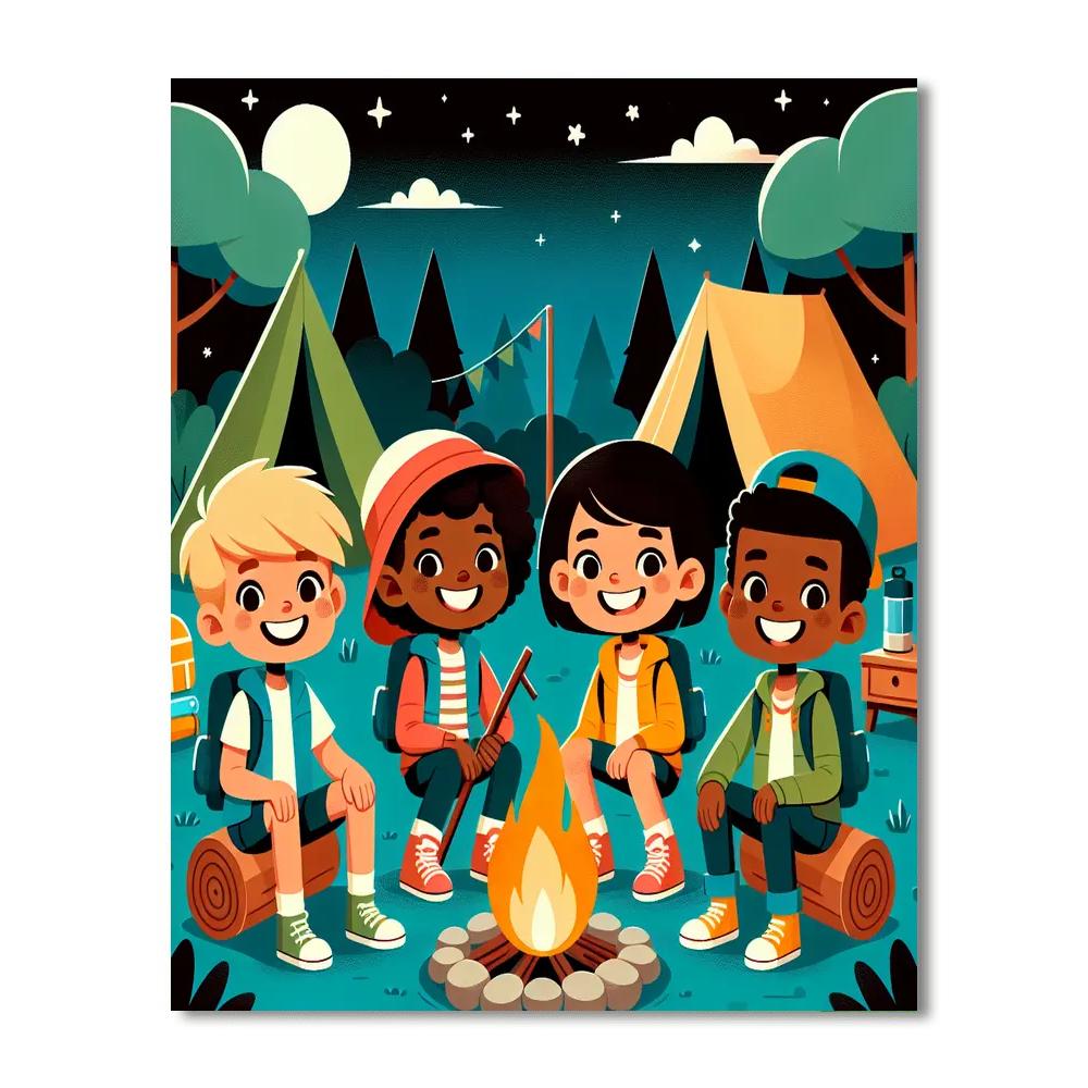 Happy Campers Adventure Paint By Numbers Art