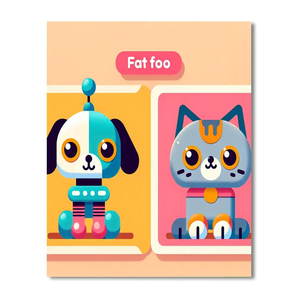 Cheery Robot Animals Paint By Numbers Art