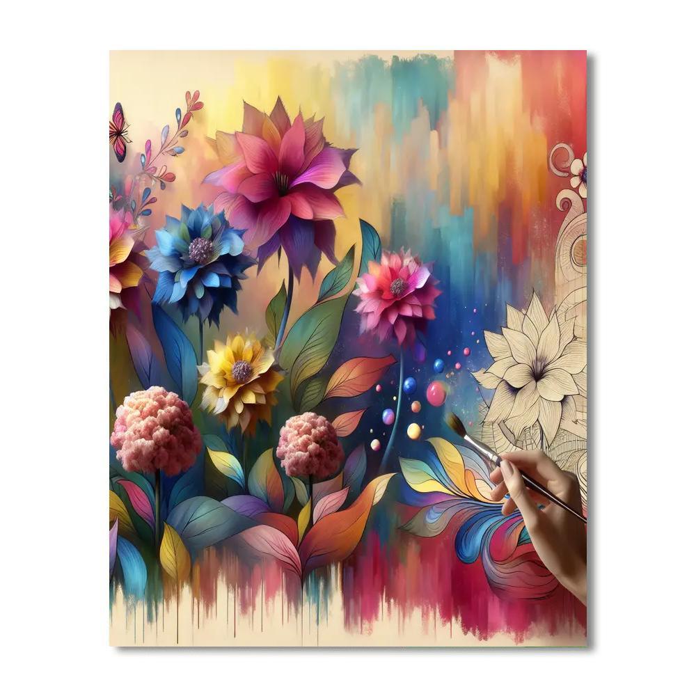 Floral Fantasy Bloom Numbered Painting Kits