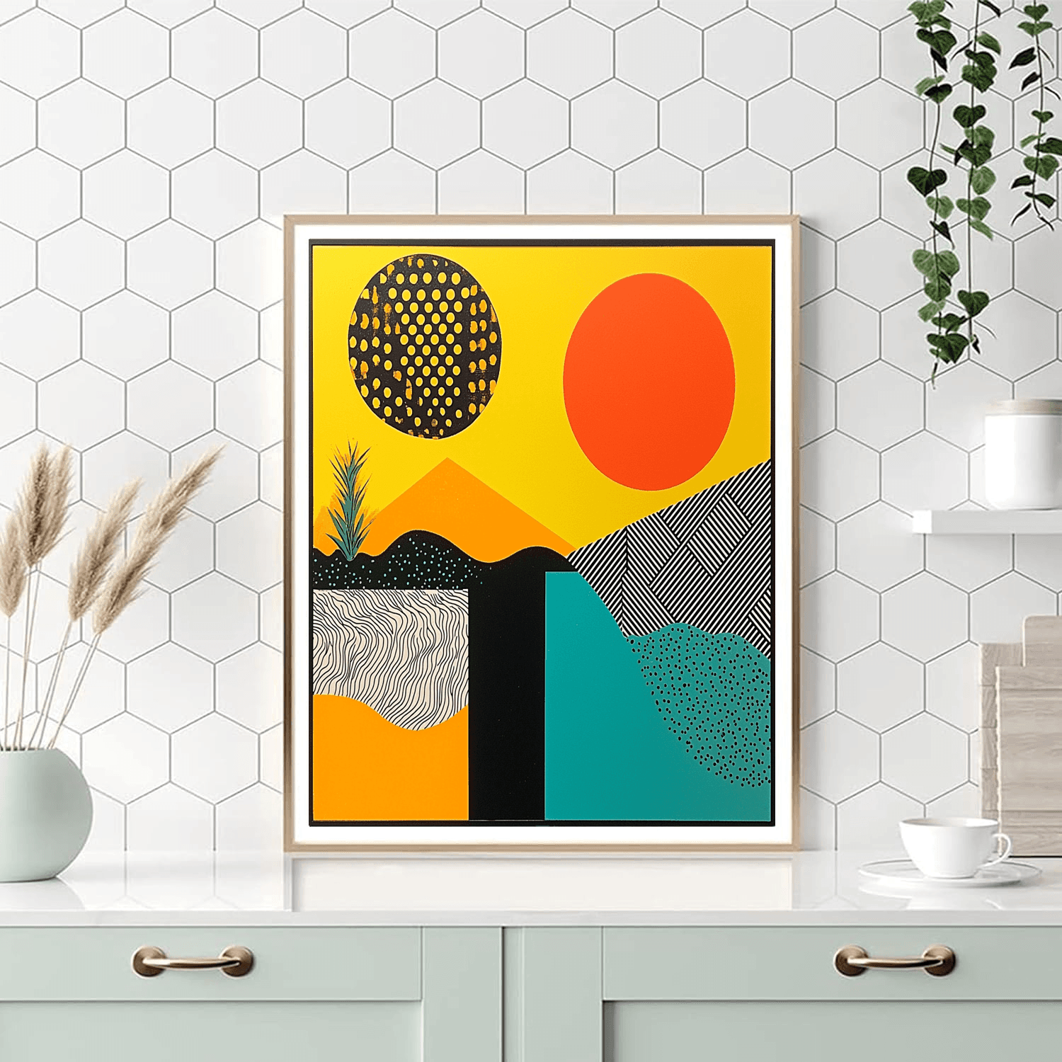 Roy Lichtenstein Inspired Retro Geometric Paradise  Paint By Numbers Kits