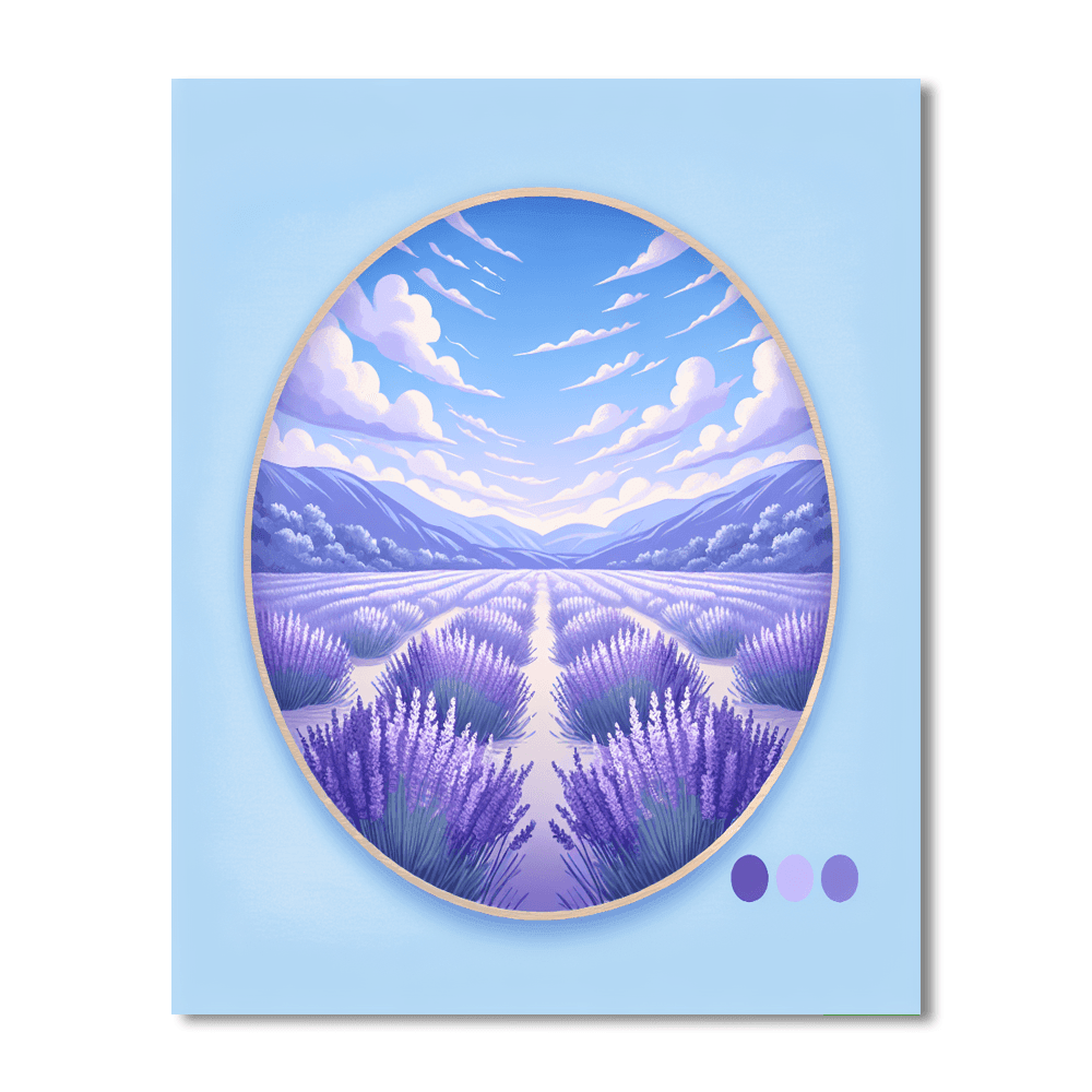 Blissful Lavender Landscape DIY Paint By Numbers