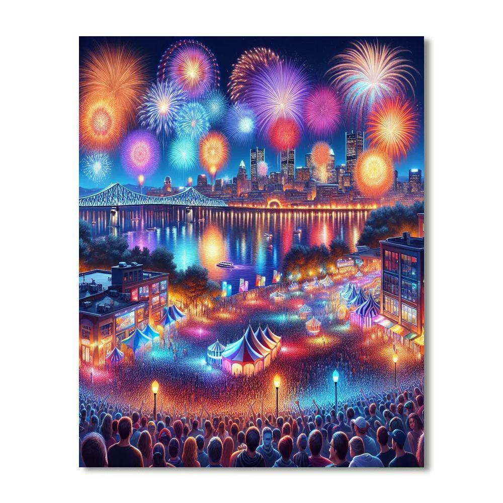 International Fireworks Festival - Montreal Paint By Color