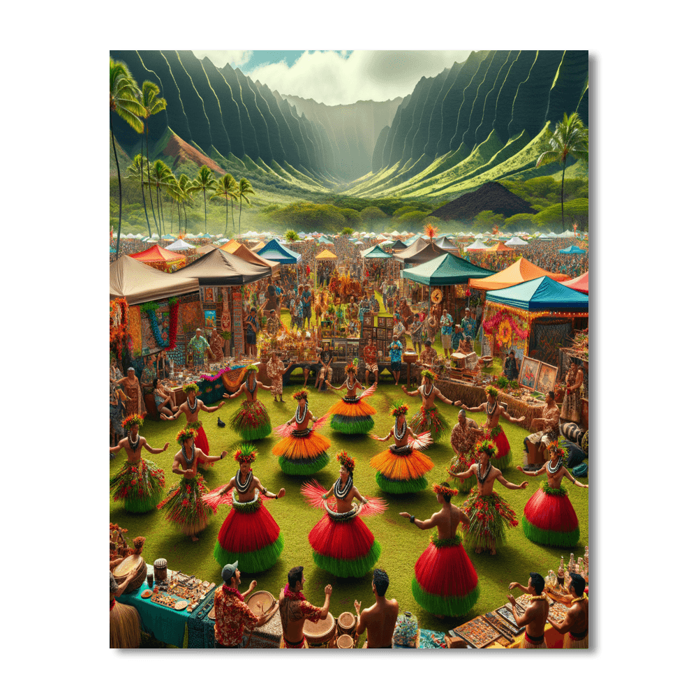 Pahoa Lava Flow Festival - Hawaii, Usa Painting By Numbers Kit