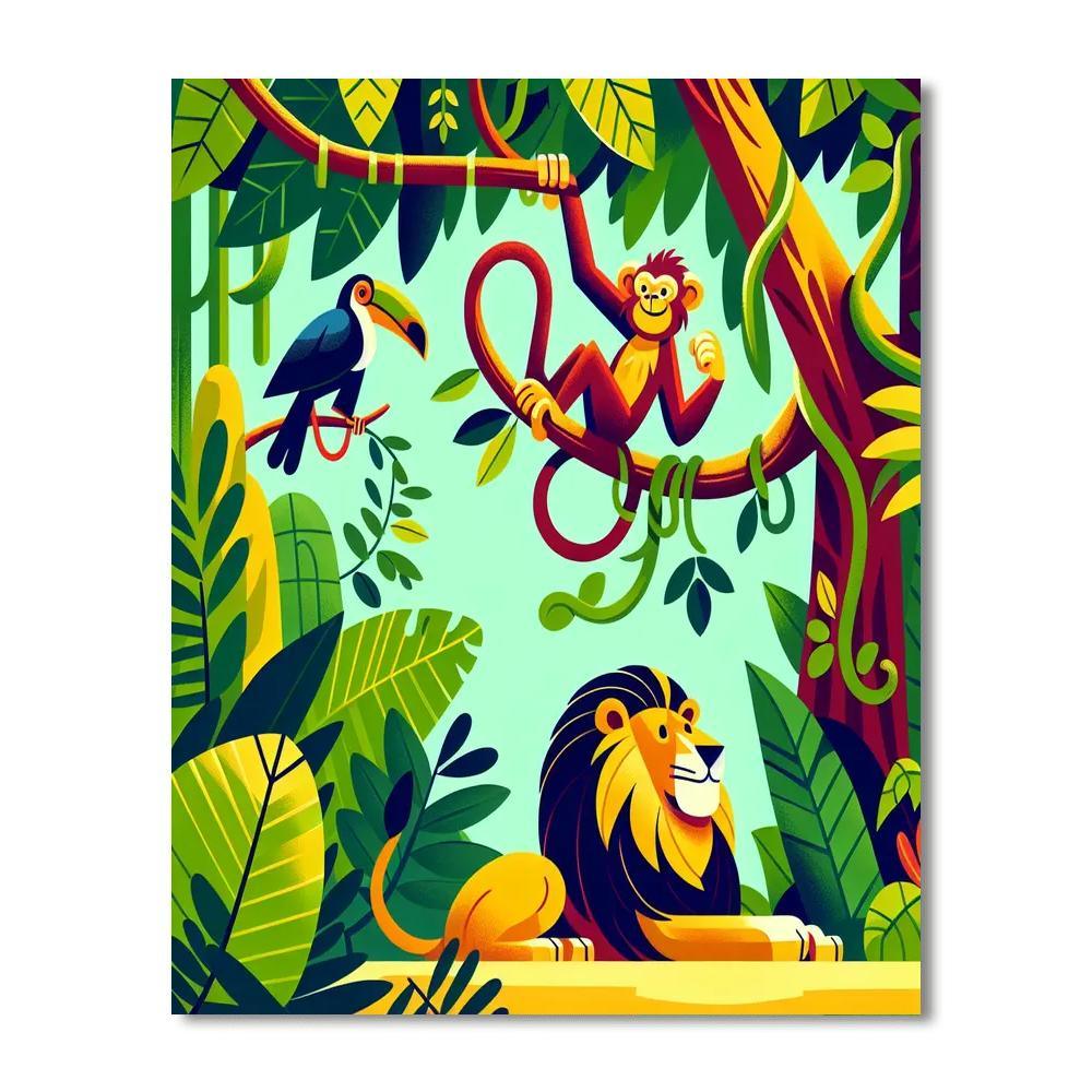 Fantastic Jungle Safari Paint By Numbers Kits