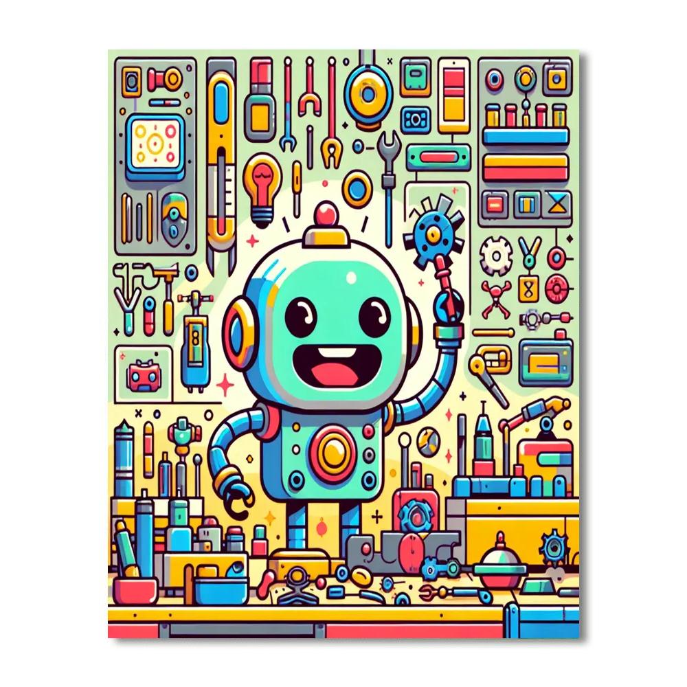 Robot Engineers Workshop Paint By Numbers
