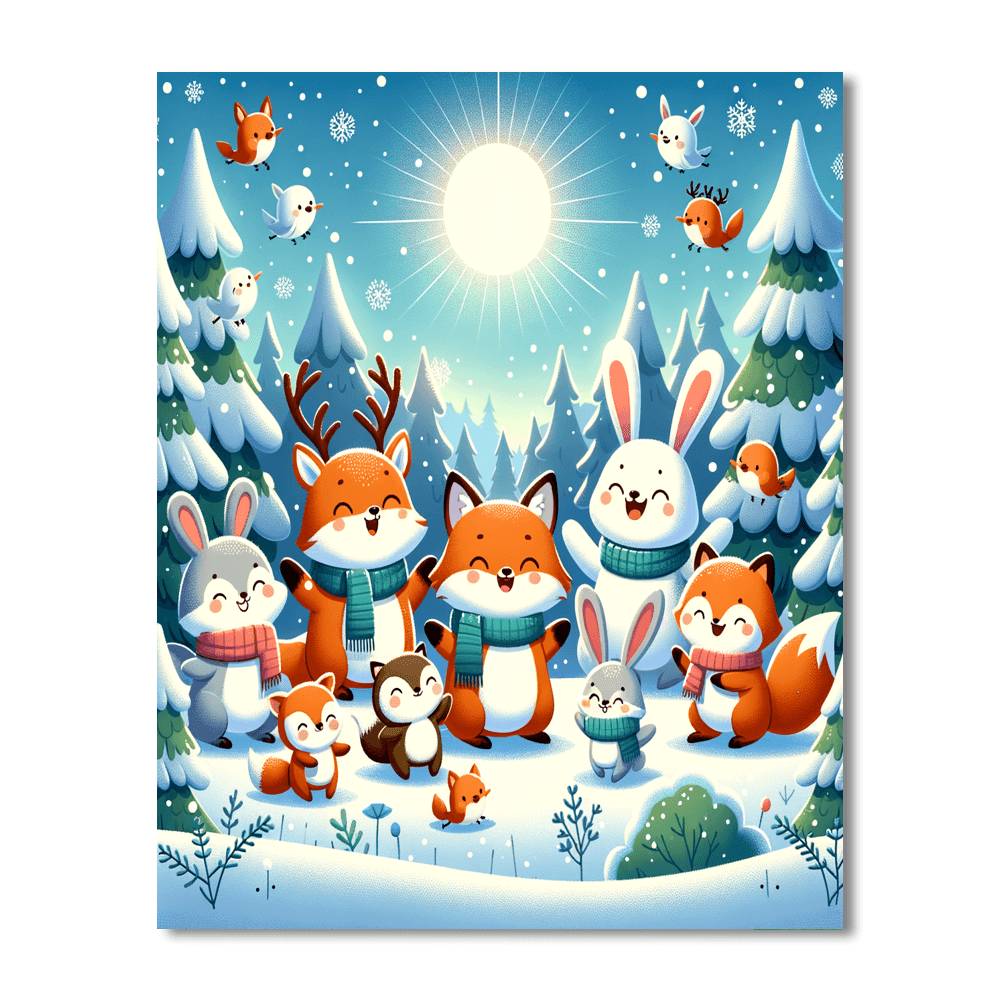 Magical Snowy Day Paint By Numbers Kits