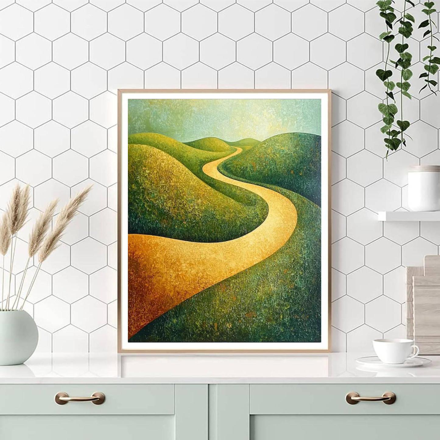 Nandalal Bose Inspired Tranquil Pathways  Painting Number Kit