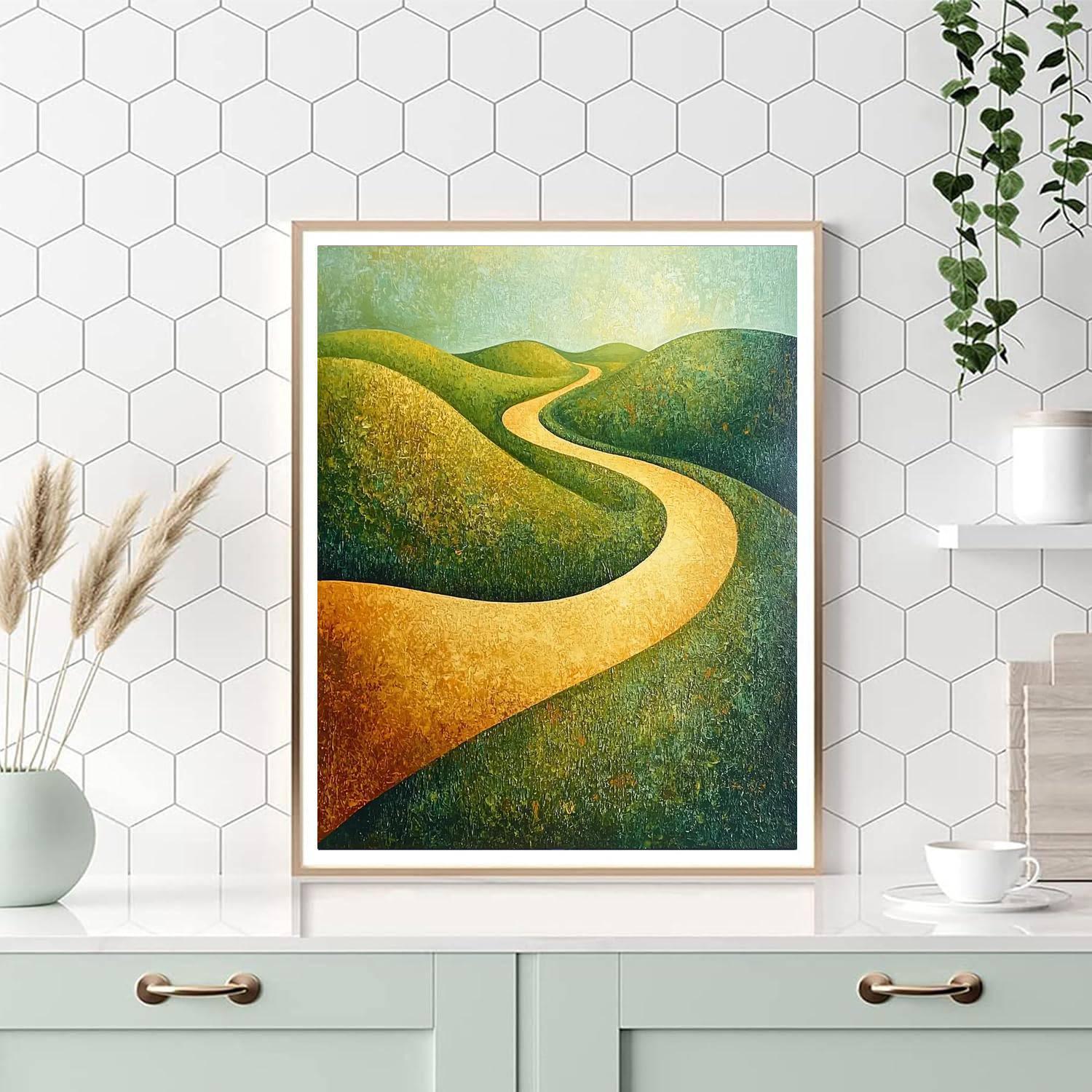 Nandalal Bose Inspired Tranquil Pathways  Painting Number Kit