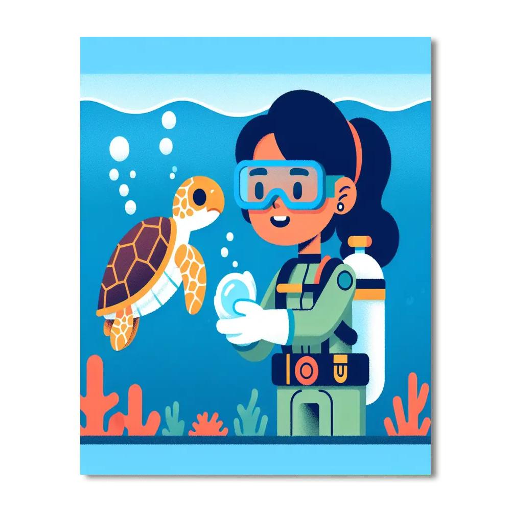 Ocean Conservation Mission Painting Number Kit