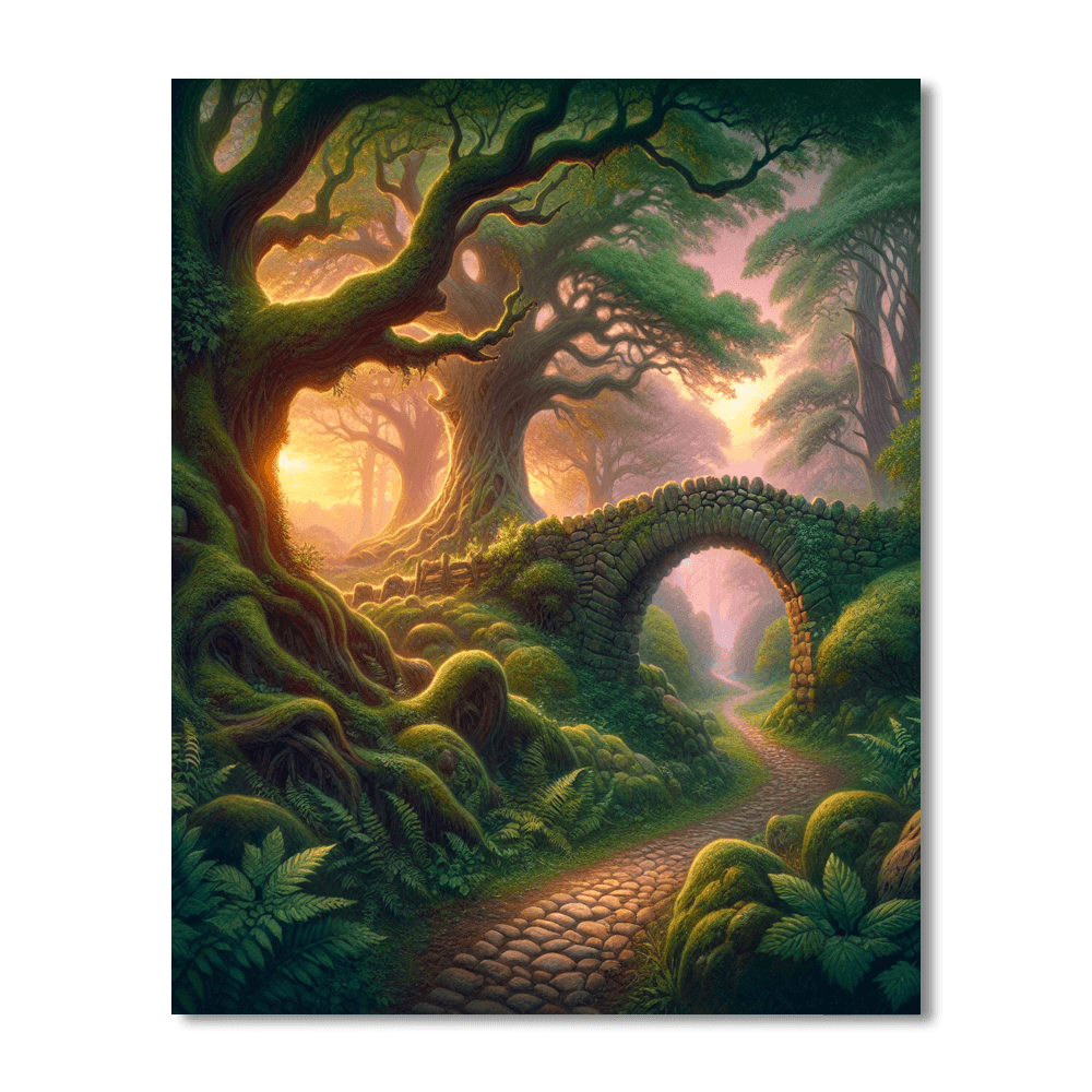 Mystical Fairy Tale Bridge Number Painting