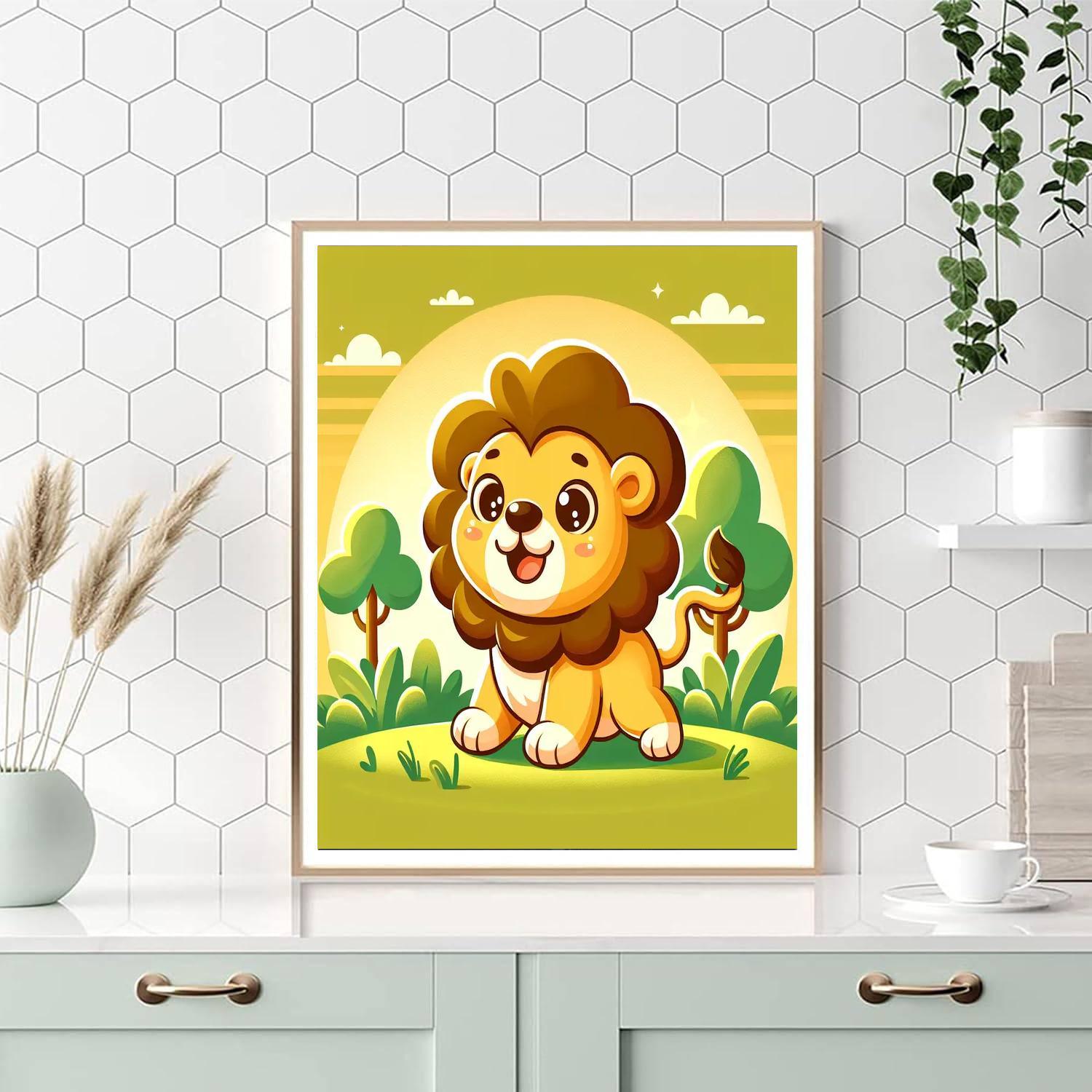 Adventurous Lion Cub Paint By Numbers Art