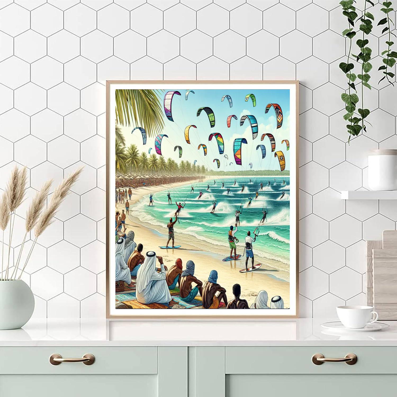 Kitesurfing World Cup - Mauritius Paint By Numbers Kits