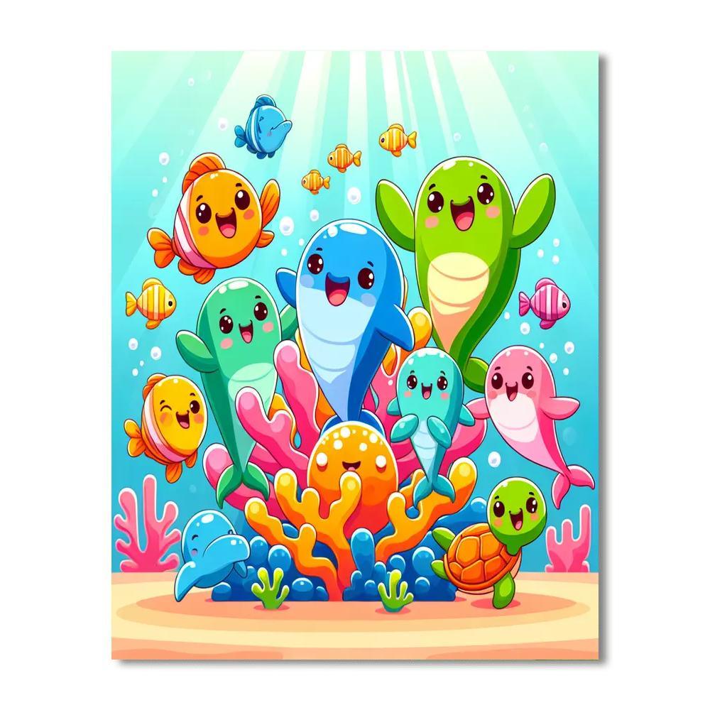 Joyful Underwater Fiesta DIY Paint By Numbers