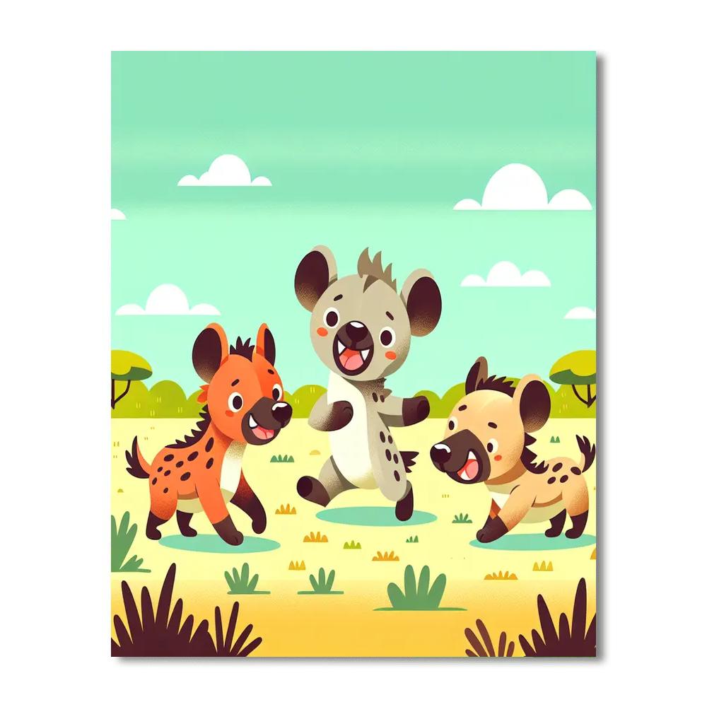 Hilarious Hyenas Painting By Numbers Kit