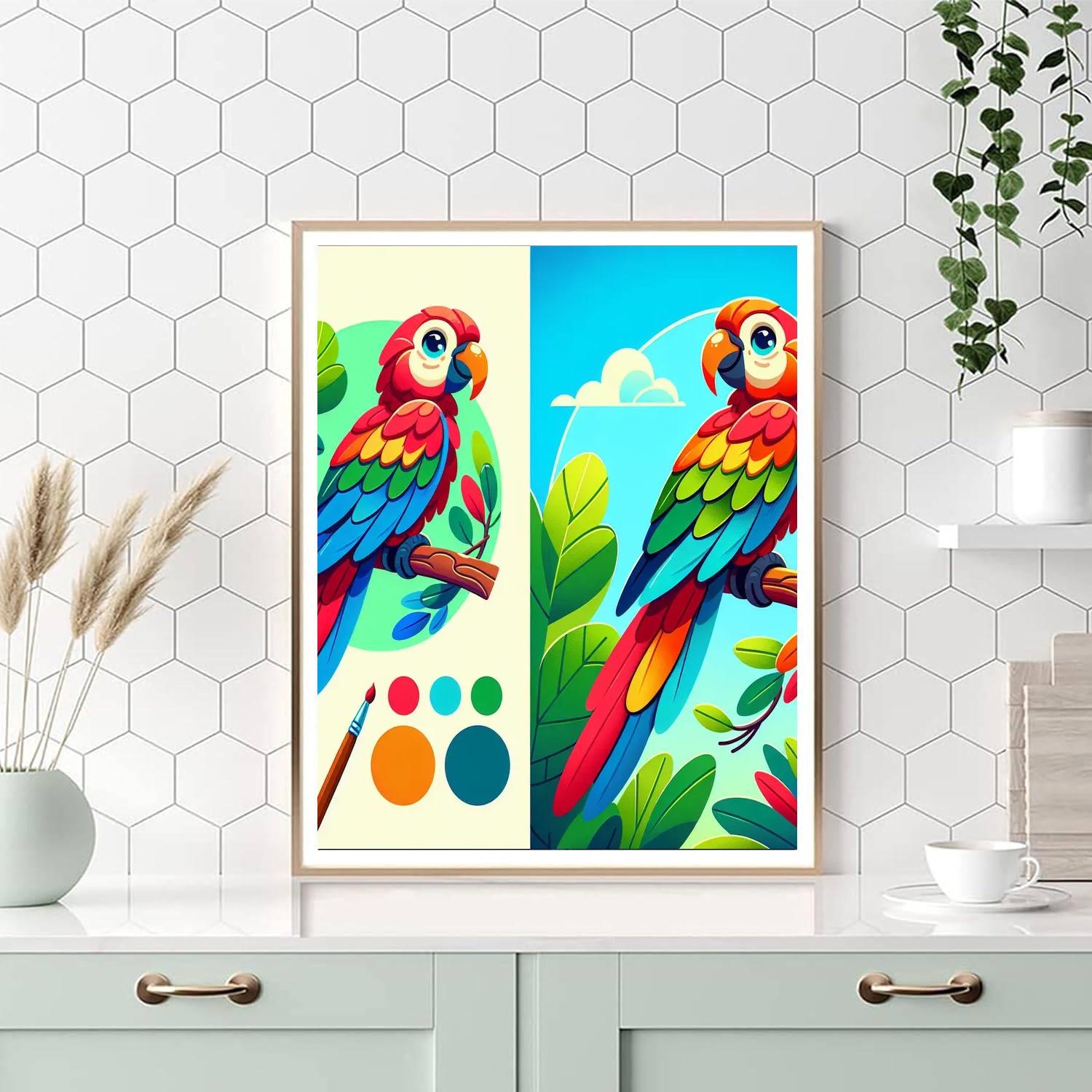 Radiant Rainbow Parrot Paint By Number