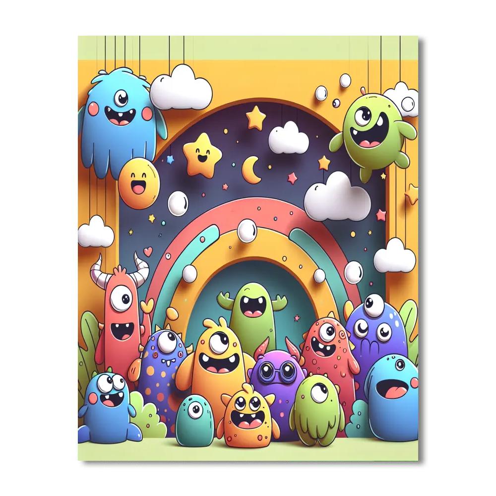 Cool Monsters Number Painting