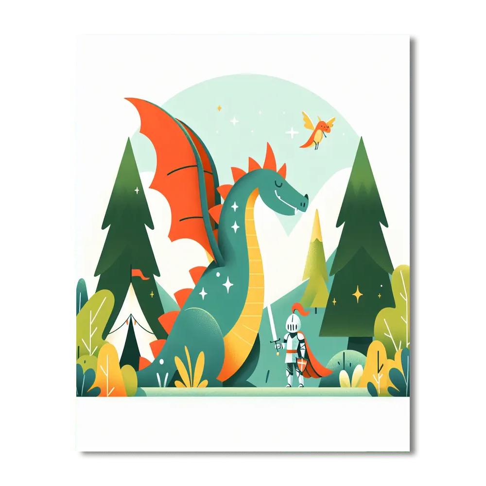 Enchanted Dragon Tale Painting Number Kit