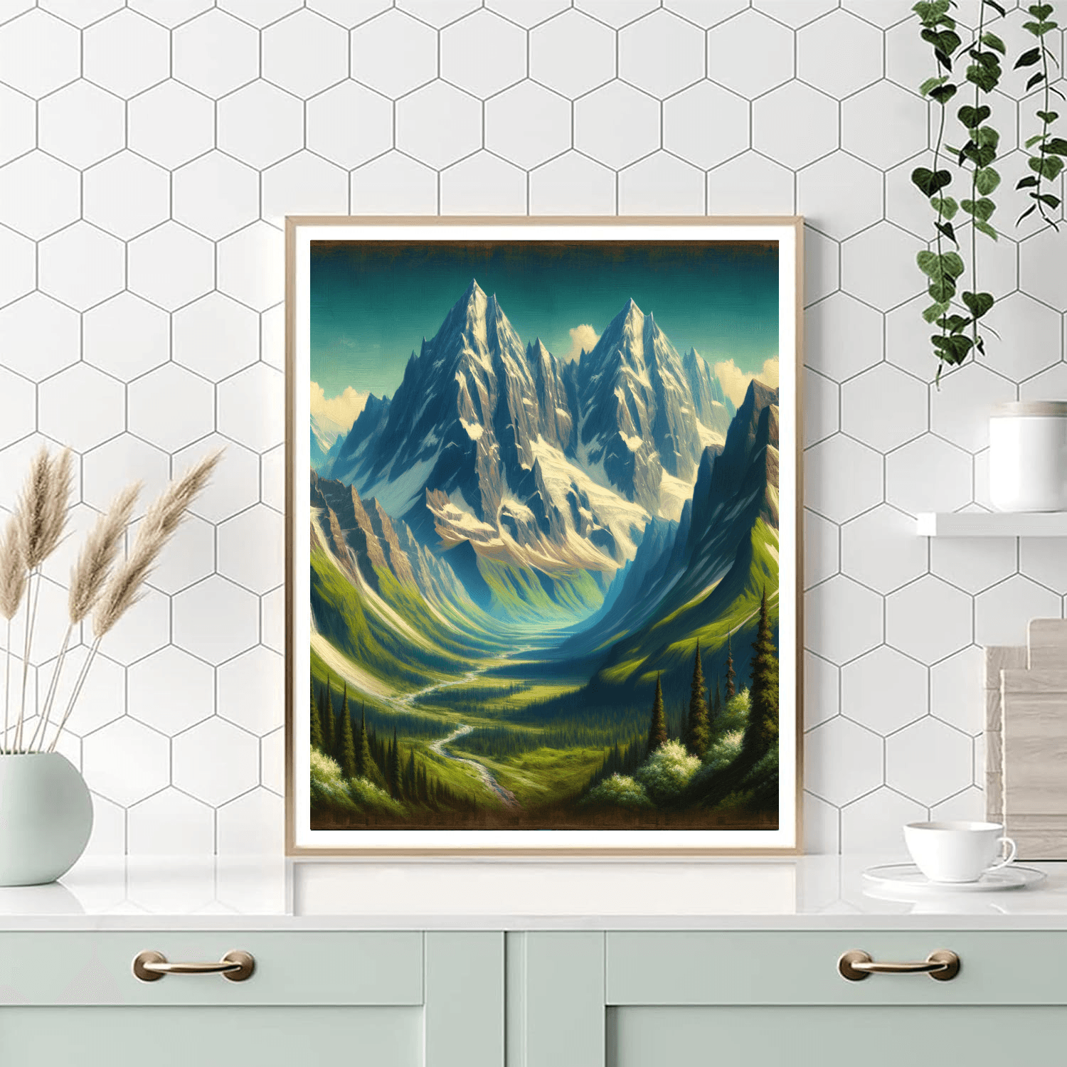 Cerulean Mountain Escape Painting By Numbers Kit
