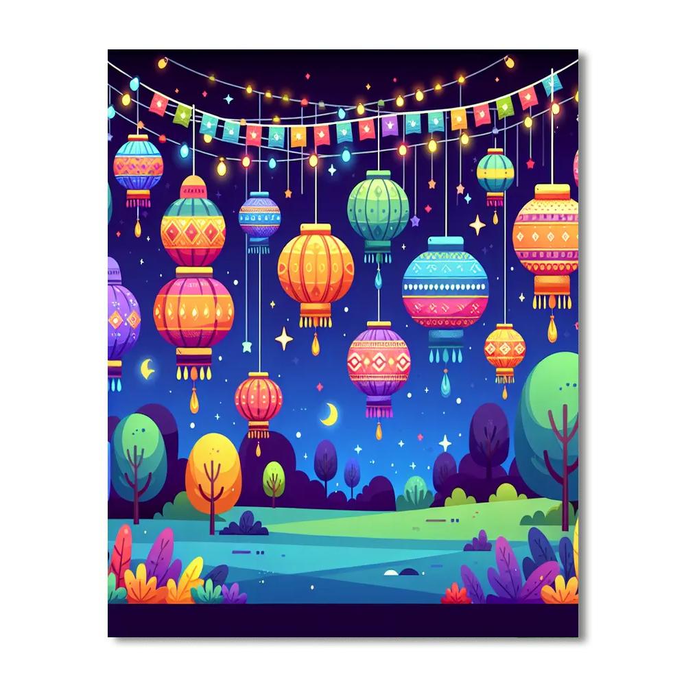 Summer Festival With Festive Lanterns Paint By Numbers Kits