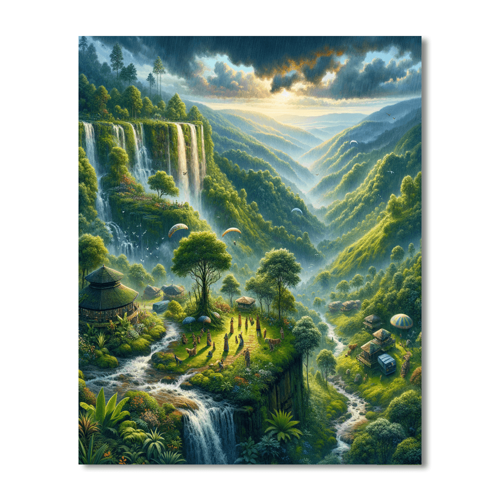 Monsoon Festival - Cherrapunji, India Painting By Numbers Kit