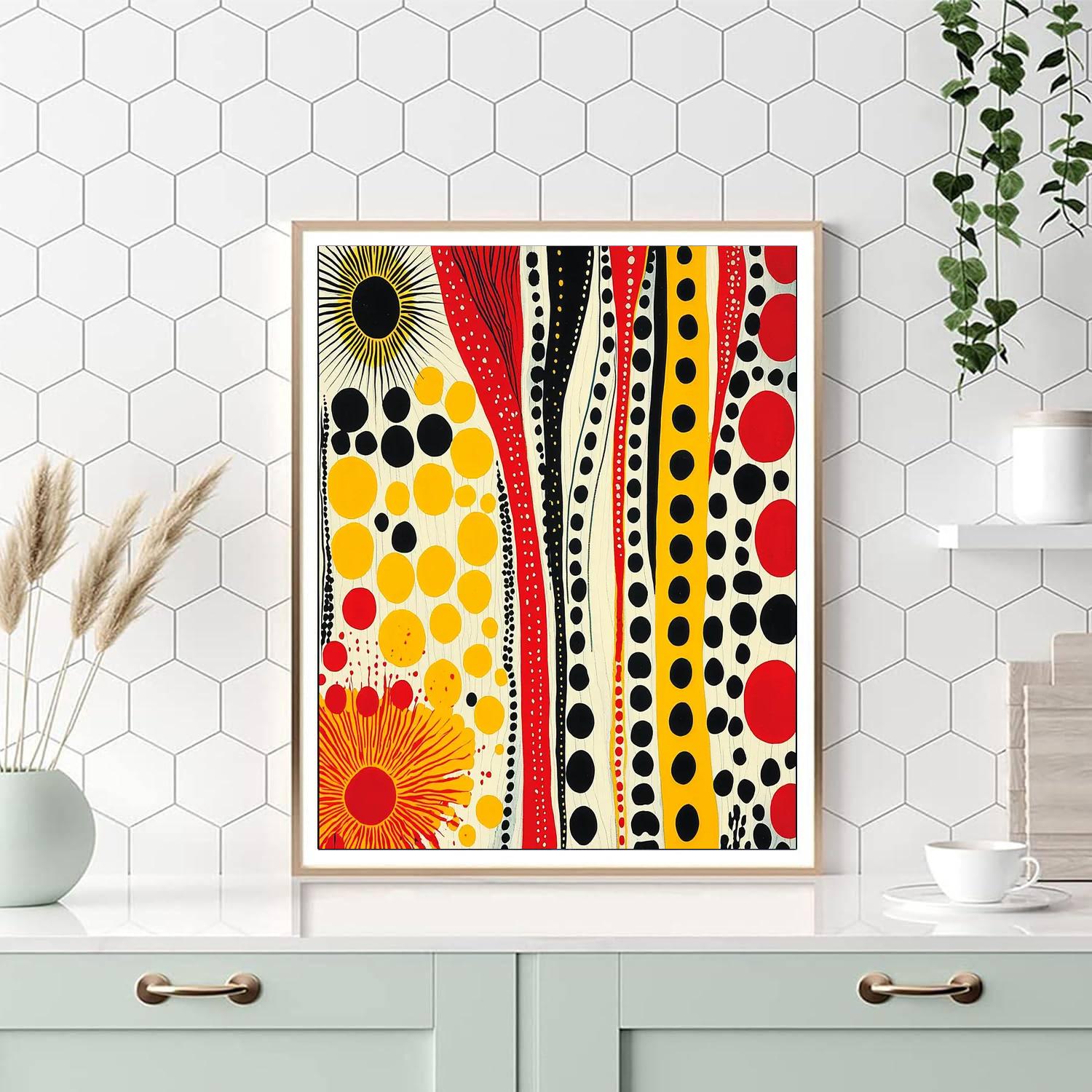 Yayoi Kusama Inspired Abstract Harmonies  DIY Paint By Numbers