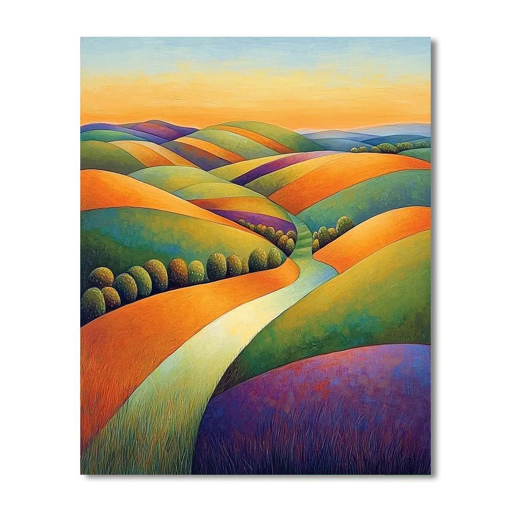 Paul Cézanne Inspired Kaleidoscope Fields  Painting By Numbers Kit