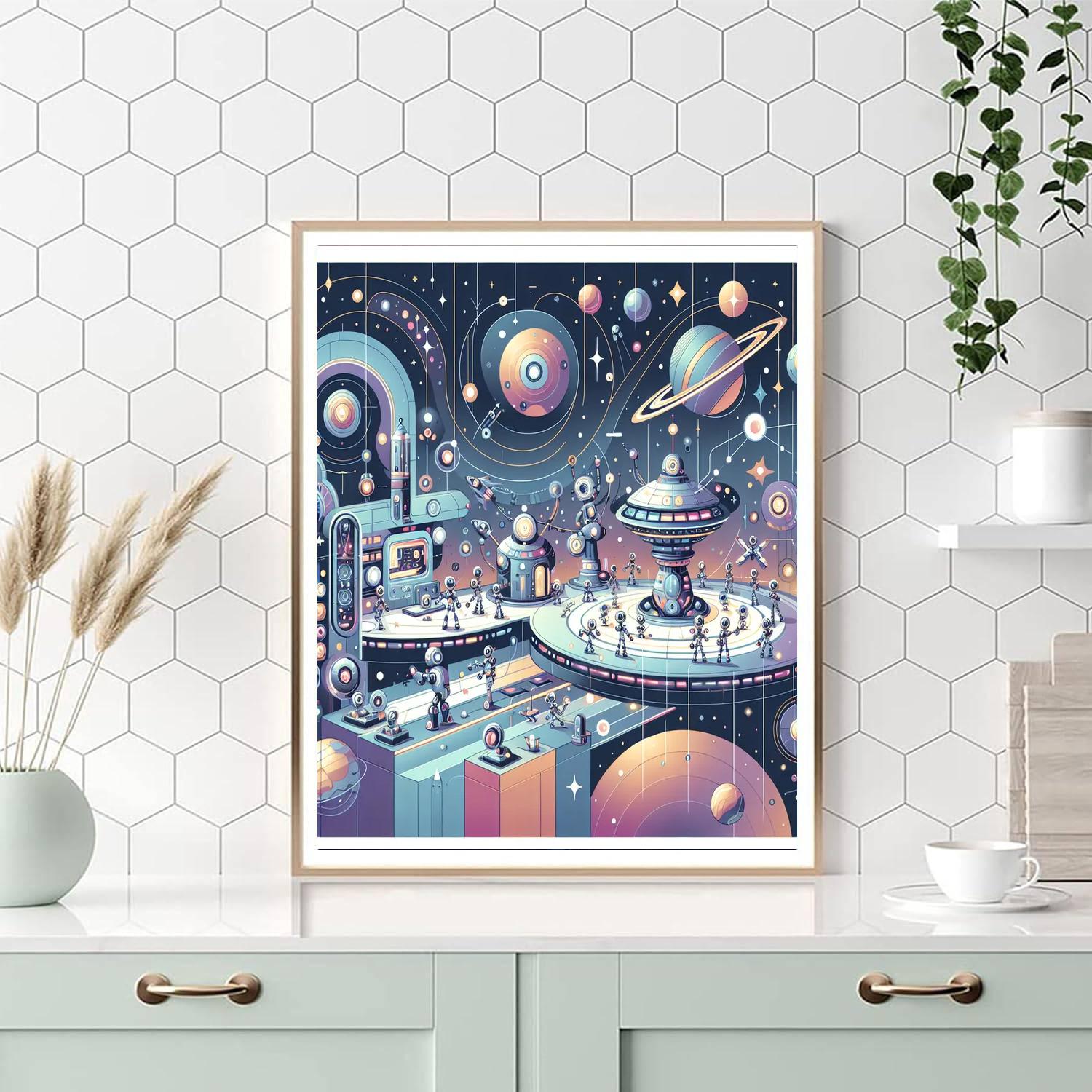 Robotic Space Station Paint By Color