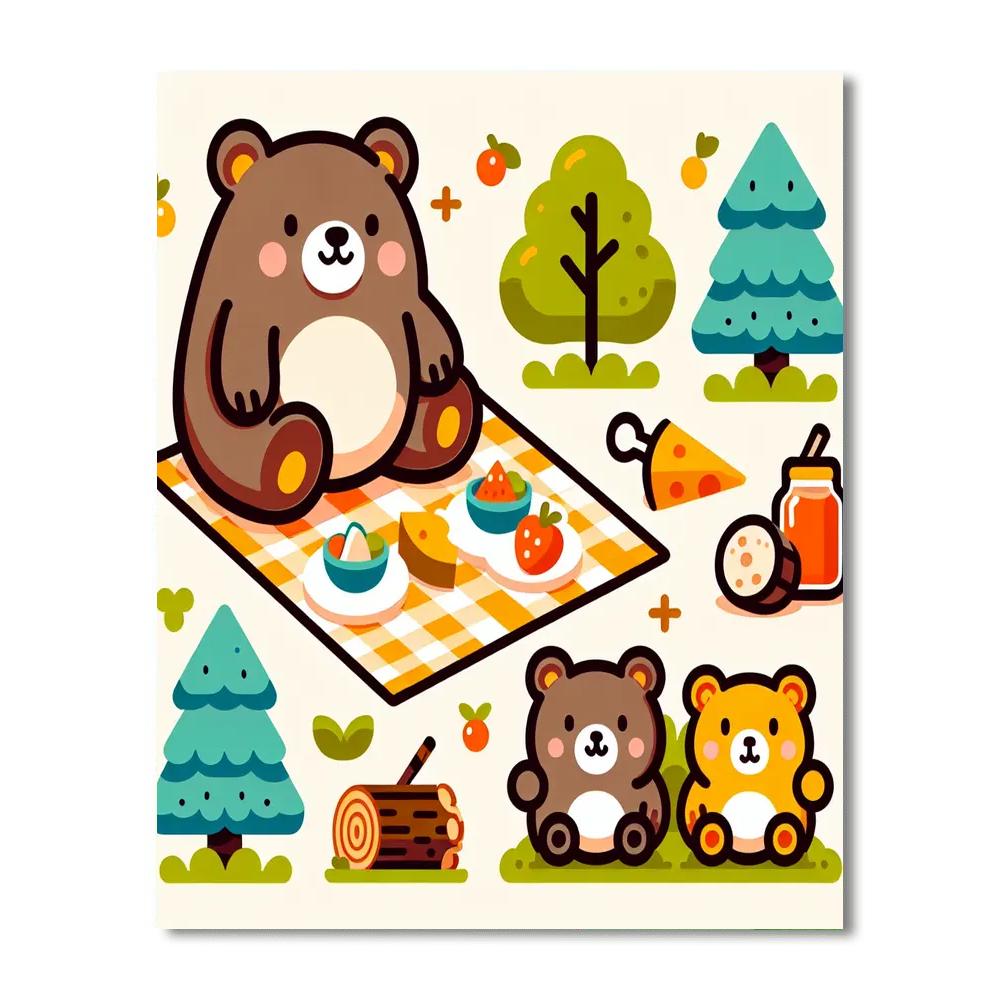 Bear's Forest Feast Paint By Numbers