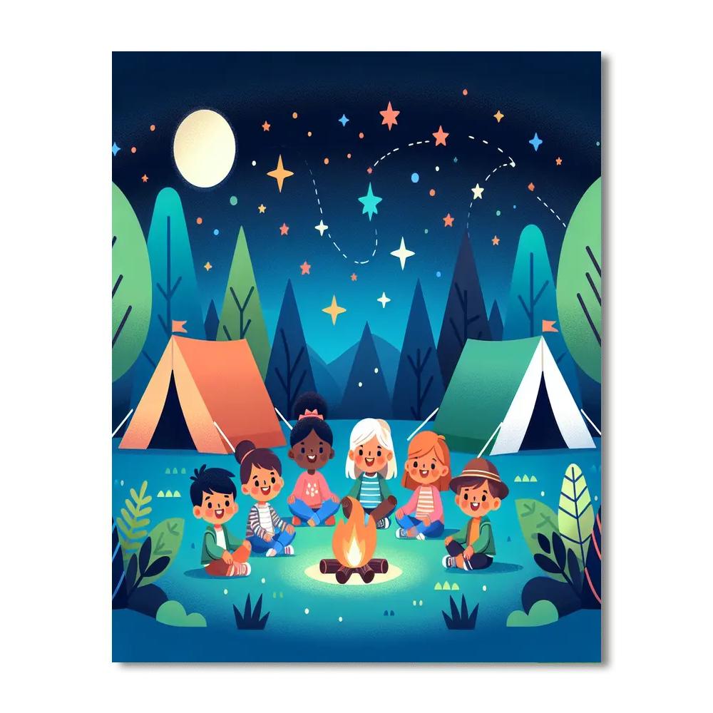 Starlit Camping Night Paint By Numbers