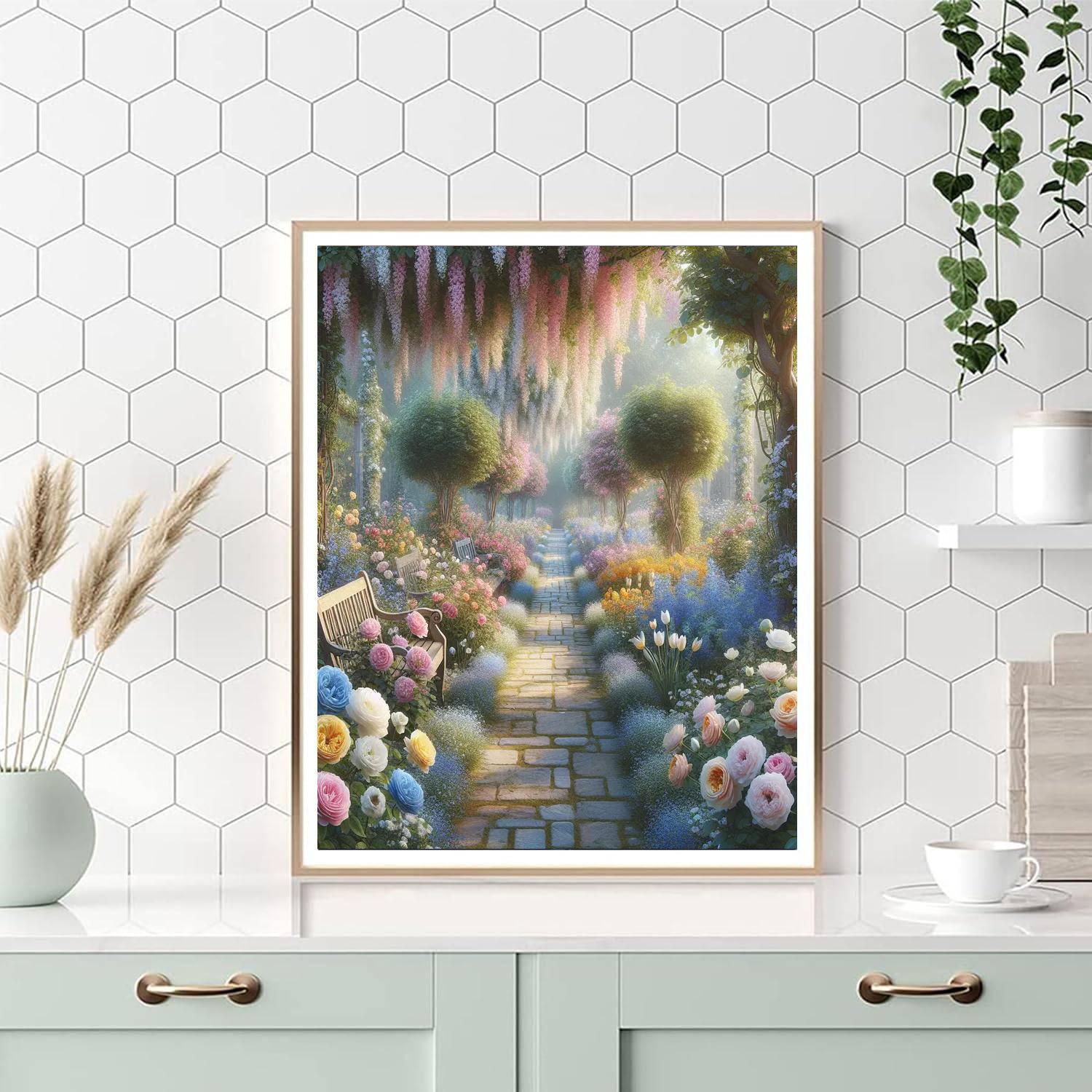 Elegant Garden Pathway Numbered Painting Kits