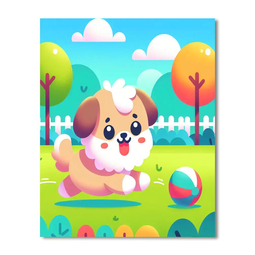 Sporty Puppy Numbered Painting Kits