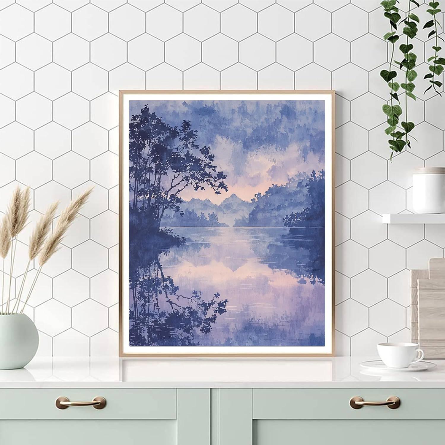 Utagawa Hiroshige Inspired Reflections On Still Waters  Paint By Number