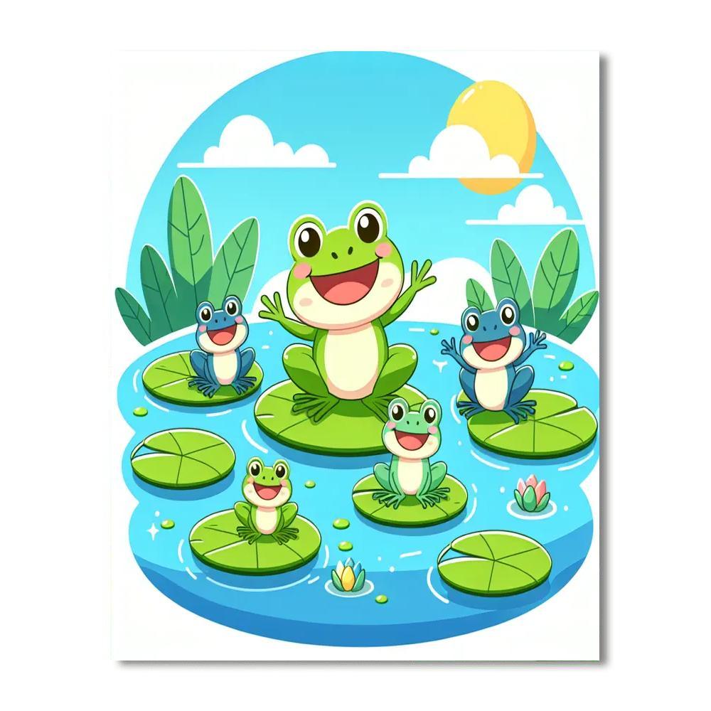 Hopping Frogs Paint By Numbers Art