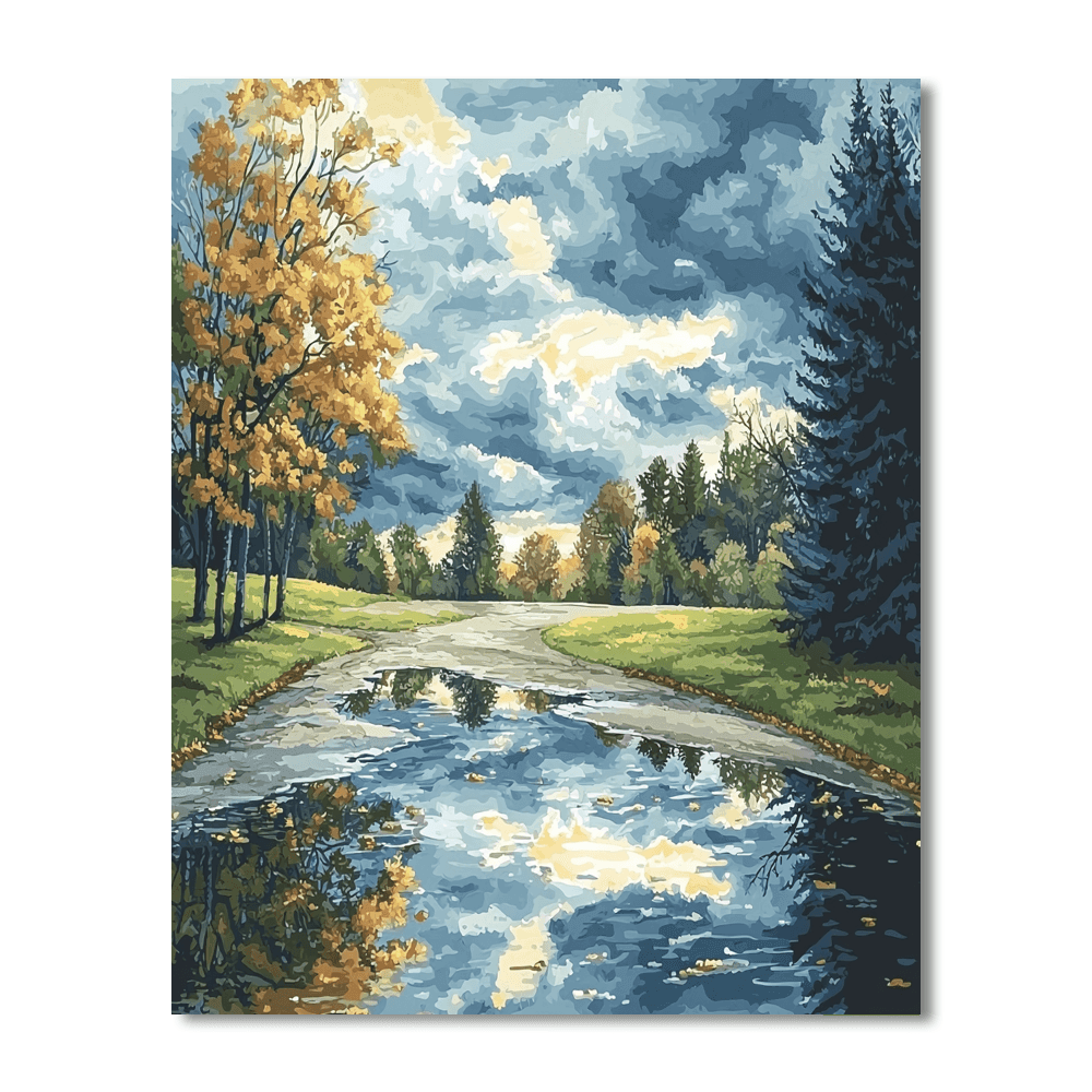 Edvard Munch Inspired Expressionist Rainy Day  Paint By Numbers Kits