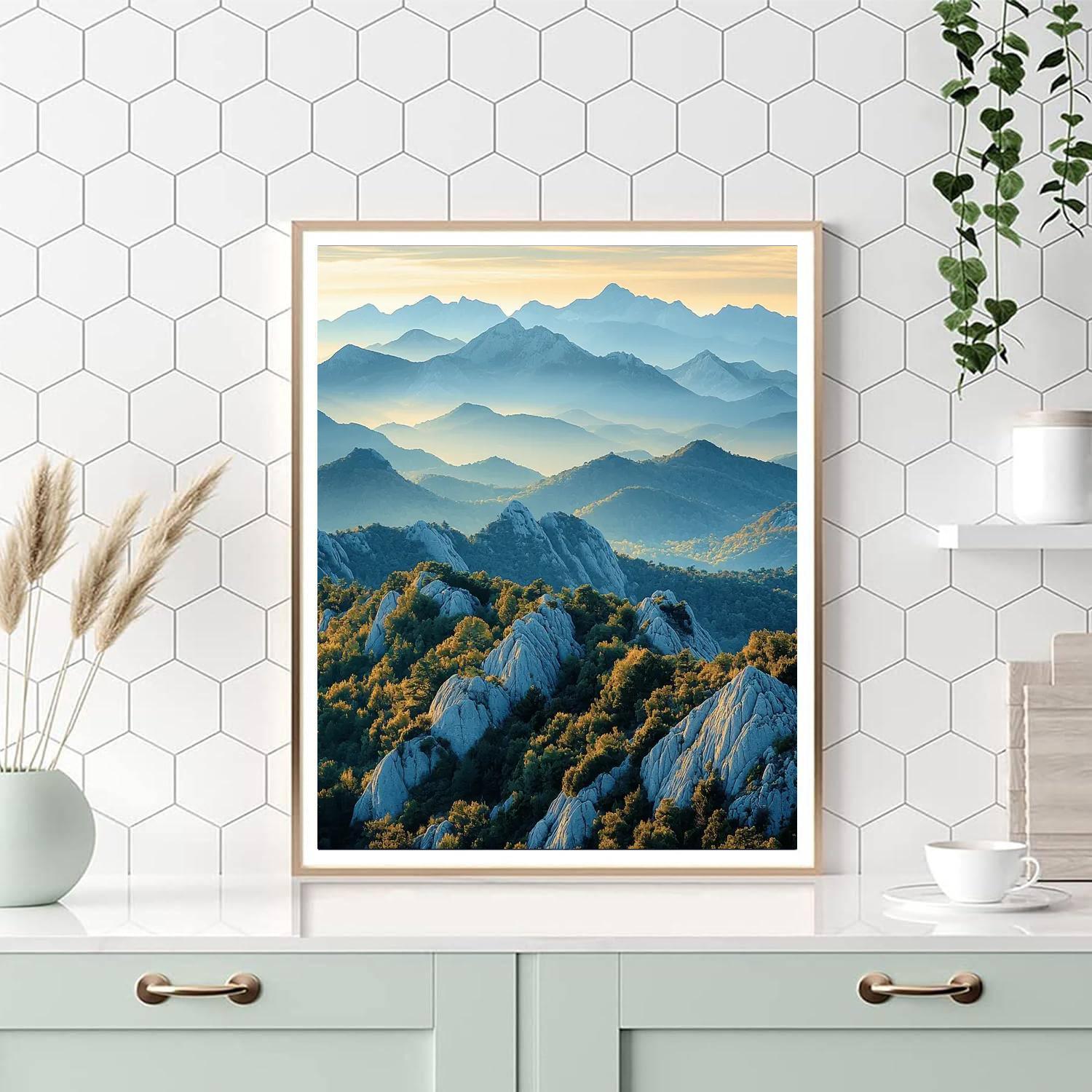 Michelangelo Inspired Serenity Of Timeless Peaks  Painting By Numbers Kit