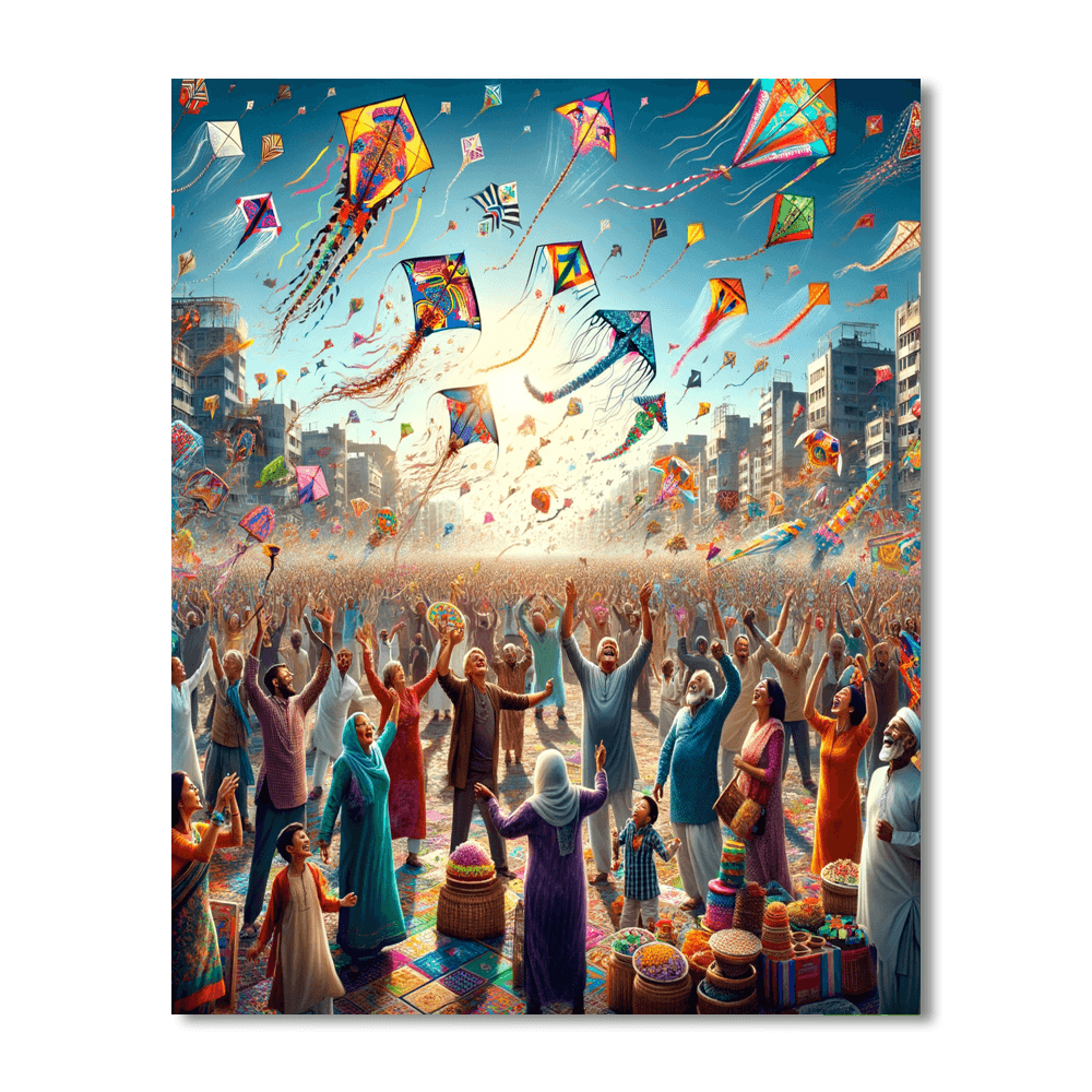 Kite Festival Painting By Numbers Kit