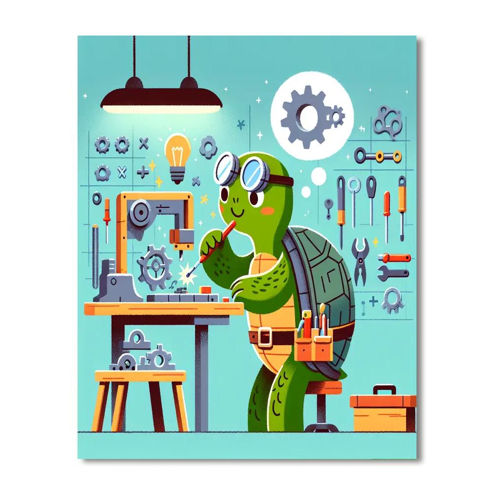 Inventive Engineer Turtle Number Painting