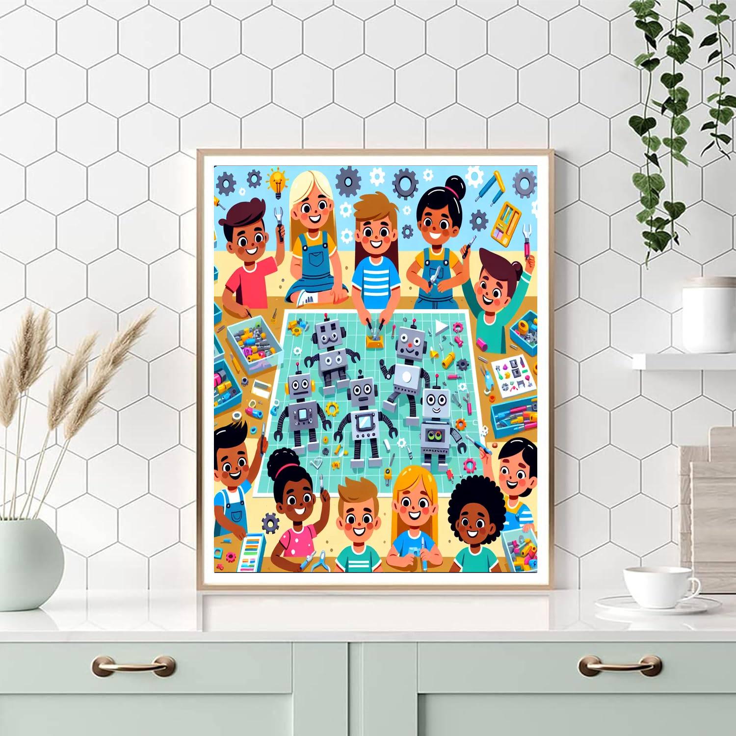 Robot Friends Workshop Paint By Numbers