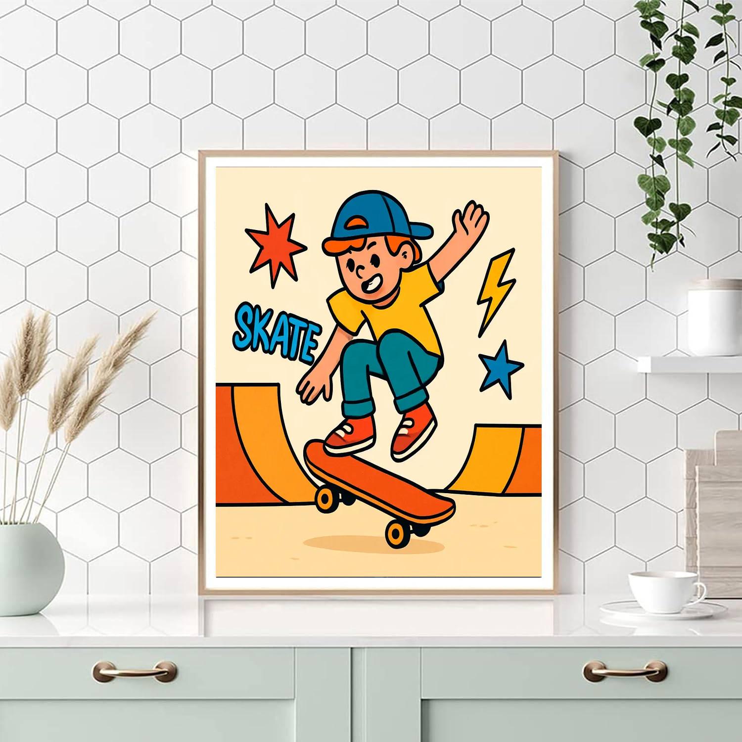 Cool Skateboarder Painting By Numbers Kit