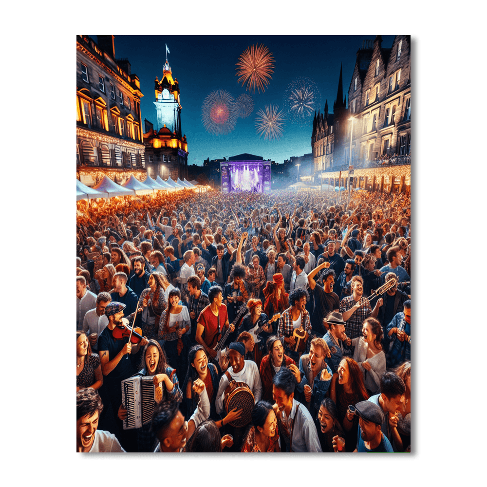 Edinburgh's Hogmanay - Scotland Number Painting