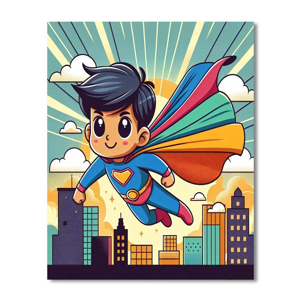 Heroic Super Kid Adventures DIY Paint By Numbers