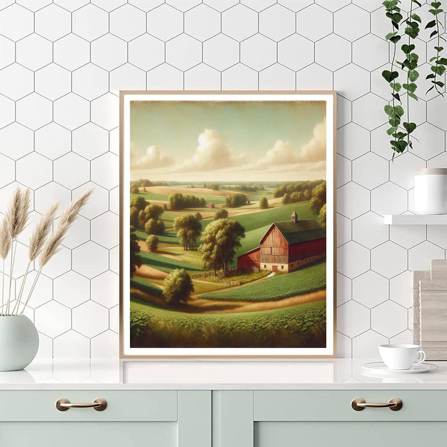 Idyllic Farm Landscape DIY Paint By Numbers