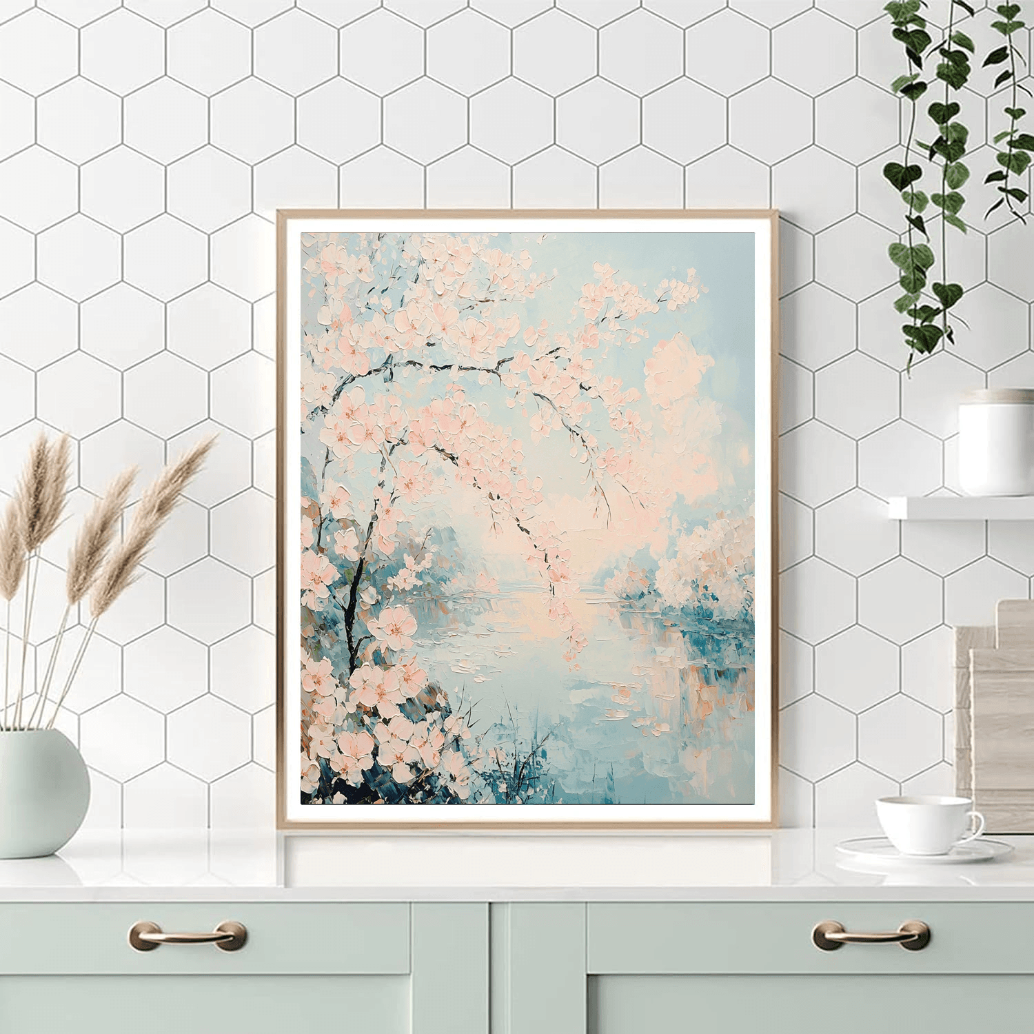 Claude Monet Inspired Monet's Cherry Blossom Breeze  Paint By Numbers Art