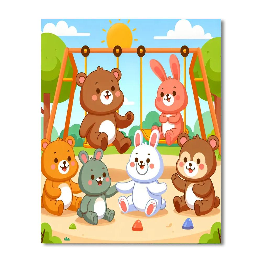 Sunny Animal Playground Paint By Number