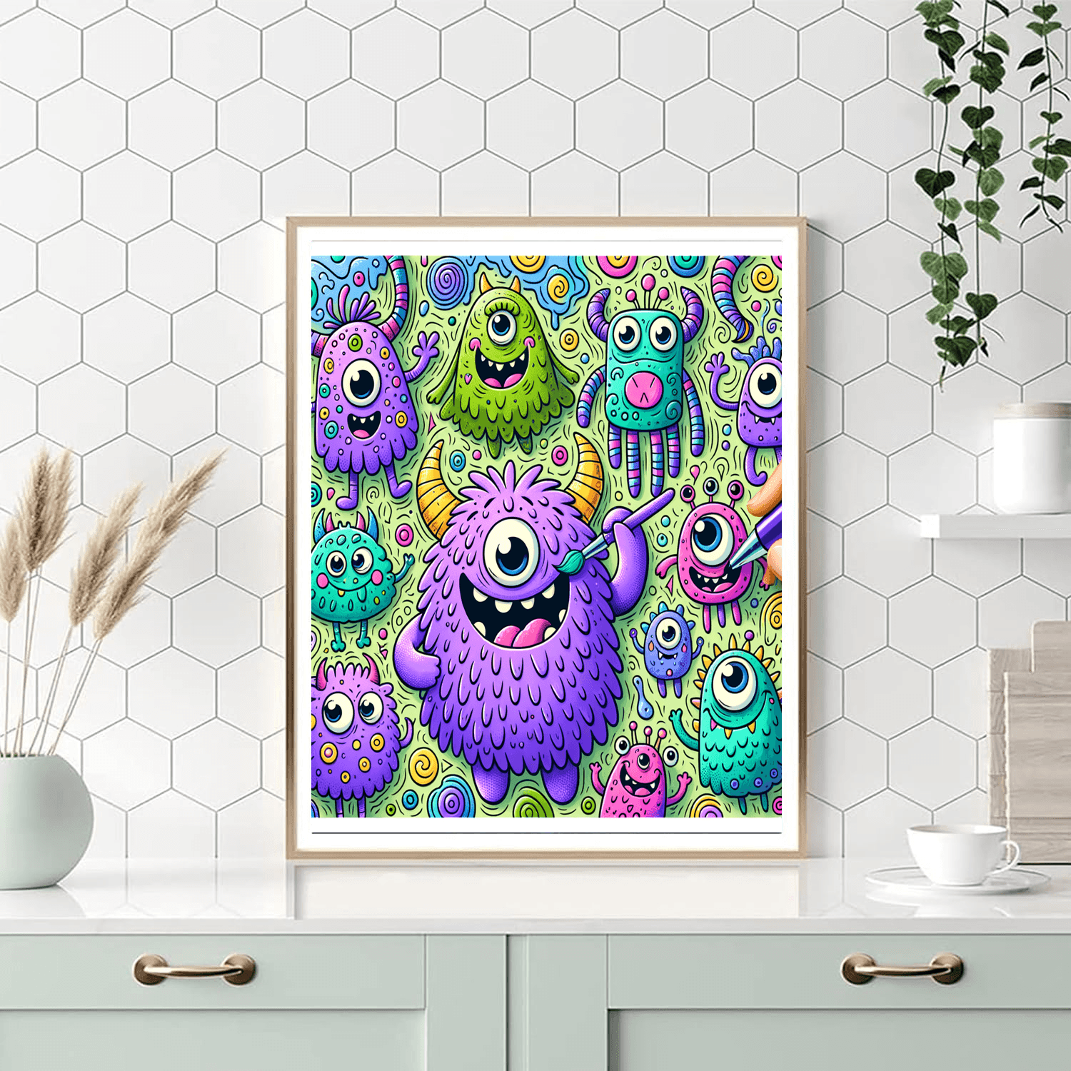 Cute Doodle Monsters Paint By Numbers Kits